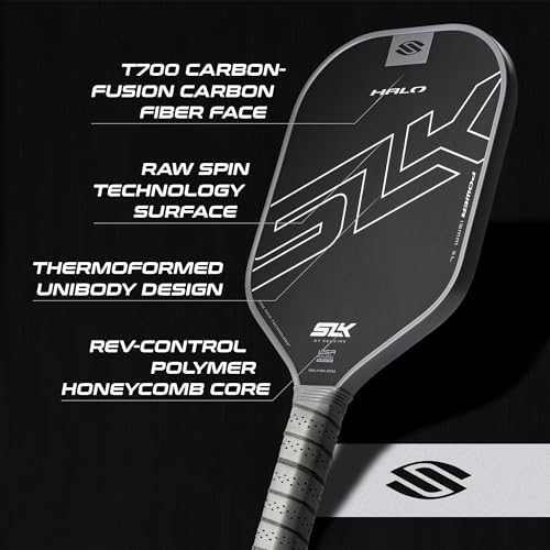 Selkirk Sport SLK Halo Raw Carbon Fiber Pickleball Paddle for Advanced Players | USA Designed | T700, 18k Ultraweave, A