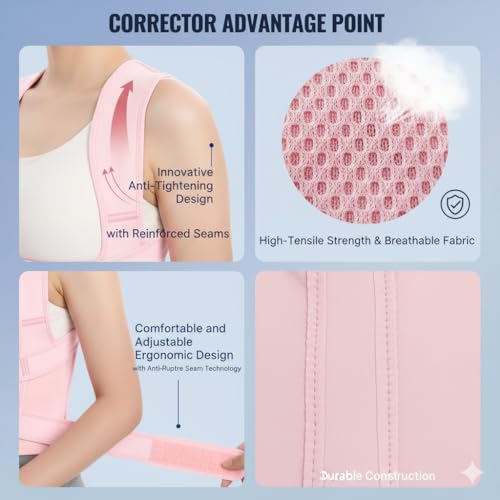 Posture Corrector for Men and Women - Dual-Zone Elastic Design with Adjustable Straps Posture Corrector for Men and Wo