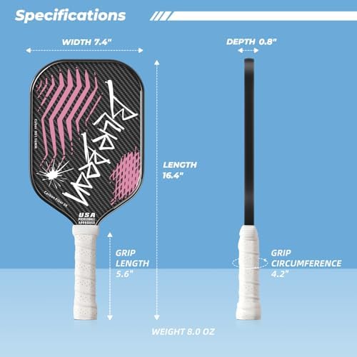 Carbon Fiber Pickleball Paddle for Professional Players | USAPA Approved Pickleball Paddle with Carbon Fiber | BlueBean
