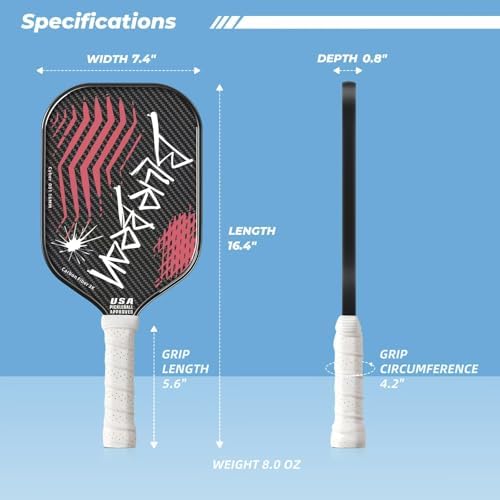 Carbon Fiber Pickleball Paddle for Professional Players | USAPA Approved Pickleball Paddle with Carbon Fiber | BlueBean