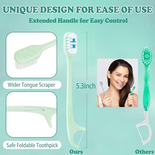 5-in-1 Travel Toothbrush Set for Work or Travel | Prepasted Disposable Mini Toothbrushes 12 Pack Mint | Travel Toothbru