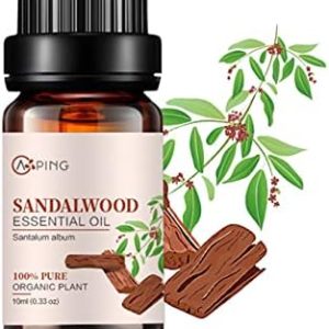 Pure Sandalwood Essential Oil for Diffuser and Aroma - 100% Organic, Santalum Album - 0.33oz | Pure Sandalwood Essentia