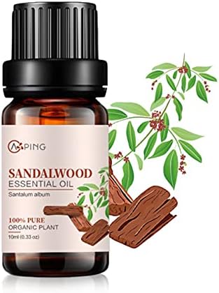 Pure Sandalwood Essential Oil for Diffuser and Aroma - 100% Organic, Santalum Album - 0.33oz | Pure Sandalwood Essentia
