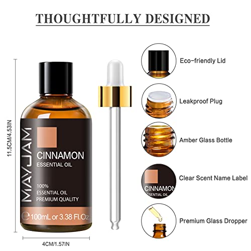 MAYJAM Pure Cinnamon Essential Oil, |38FL.OZ, Perfect for Aromatherapy Diffusers