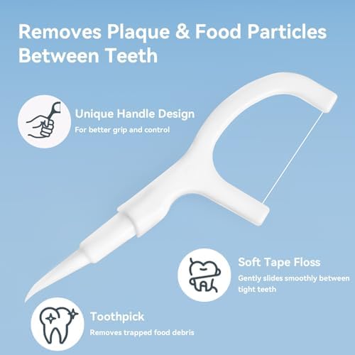 Travel-Friendly Coolmint Disposable Toothbrushes with Floss and Tongue Scraper | Portable Mint Flavored Mini Toothbrush