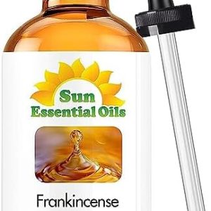 Sun Essential Oils - 4 oz Frankincense Essential Oil with Dropper for Diffuser and Aromatherapy Massage Sun Essential