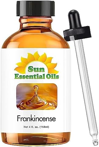 Sun Essential Oils - 4 oz Frankincense Essential Oil with Dropper for Diffuser and Aromatherapy Massage Sun Essential