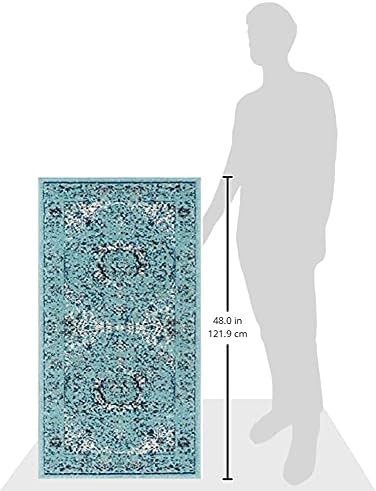 SAFAVIEH Evoke Collection Area Rug - Grey & Gold, Shabby Chic Oriental Medallion Design, Non-Shedding & Easy Care, Perfe - Image 117