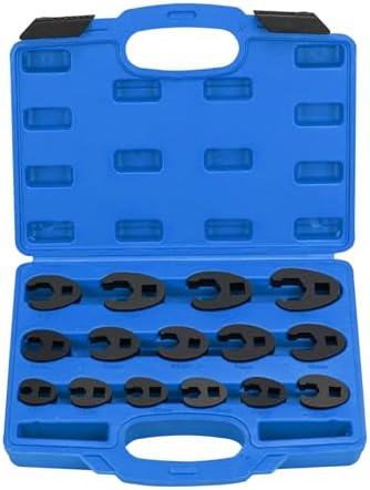 15pcs Crowfoot Wrench Set for 3/8" and 1/2" Drive - Ideal for Automotive Enthusiasts and Mechanics | 15pcs Crowfoot Wre