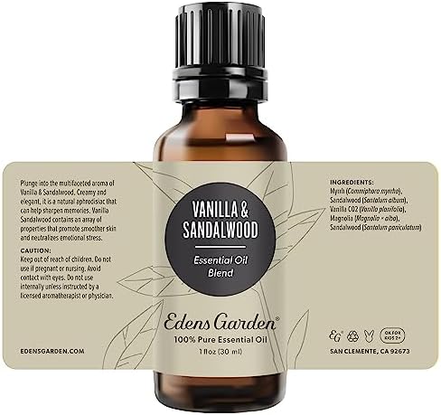 Edens Garden Vanilla Sandalwood Essential Oil Blend - Therapeutic for Aromatherapy, Natural Skin Care, Best for Diffusin