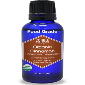 Zongle Therapeutics Organic Cinnamon Essential Oil, Food Grade, 1 OZ