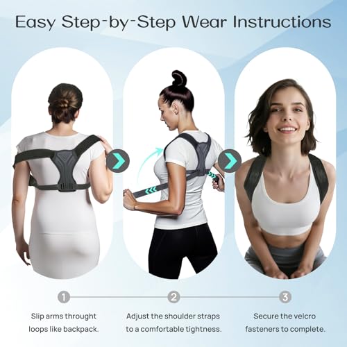 Women's & Men's Upper Back Brace Posture Corrector for Straighter Back and Kyphosis Relief | Shoulder Support Posture C
