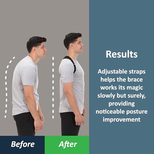ComfyBrace Posture Corrector Back Brace - Fully Adjustable for Men and Women - Mid and Upper Spine Support - Neck, Shoul
