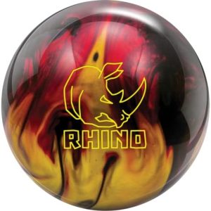 Brunswick Rhino Bowling Ball, 14 lb - Red/Black/Gold for Beginners and Serious Bowlers | Strike Guarantee Technology | F