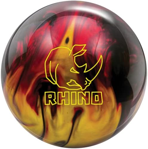 Brunswick Rhino Bowling Ball, 14 lb - Red/Black/Gold for Beginners and Serious Bowlers | Strike Guarantee Technology | F