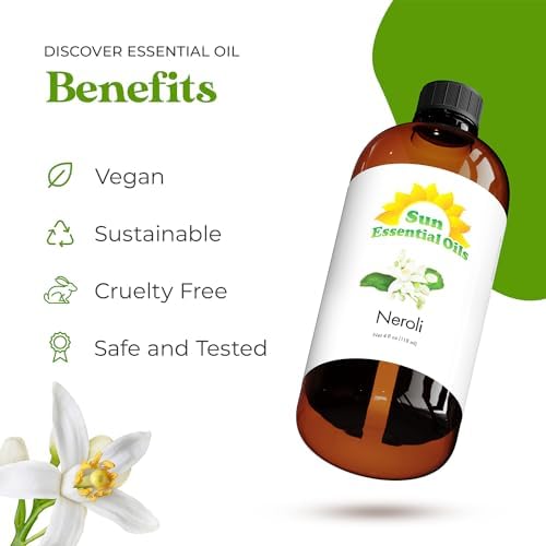 Sun Essential Oils - 4 oz Frankincense Essential Oil with Dropper for Diffuser and Aromatherapy Massage Sun Essential