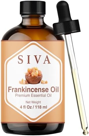 Siva Frankincense Essential Oil - 4 Fl Oz – 100% Natural Boswellia Serrata Oil - for Aromatherapy, Skin Care, and Hair C