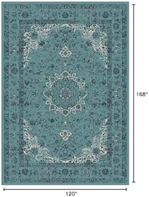 SAFAVIEH Evoke Collection Area Rug - Grey & Gold, Shabby Chic Oriental Medallion Design, Non-Shedding & Easy Care, Perfe - Image 229