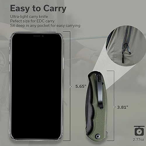 CIVIVI Mini Praxis Folding Pocket Knife C18026C-1, D2 Steel Blade G10 Handle Small EDC Knife for Men Women, Sharp Campin