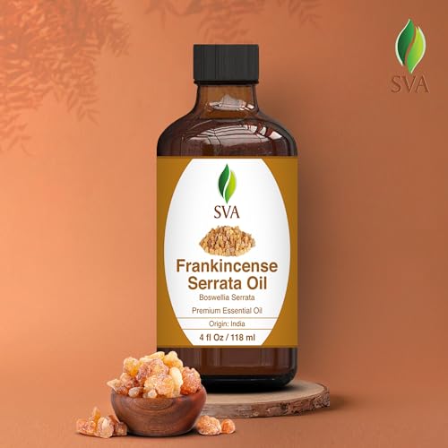 SVA Frankincense Essential Oil - 4 Fl Oz, Natural, for Aromatherapy & Skin Care