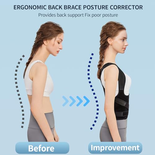 Back Brace Posture Corrector for Pain Relief - Size M (Chest 34-41 Inch, Weight 120-170 lb) Back Brace Posture Correct