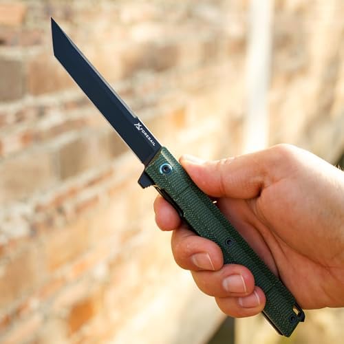 DC53 Steel Blade and G10 Handle Pocket Knife for Men Hiking Trip EDC Tool (Black PVD Blade) Pocket Knife with DC53 Ste