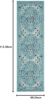 SAFAVIEH Evoke Collection Area Rug - Grey & Gold, Shabby Chic Oriental Medallion Design, Non-Shedding & Easy Care, Perfe - Image 231