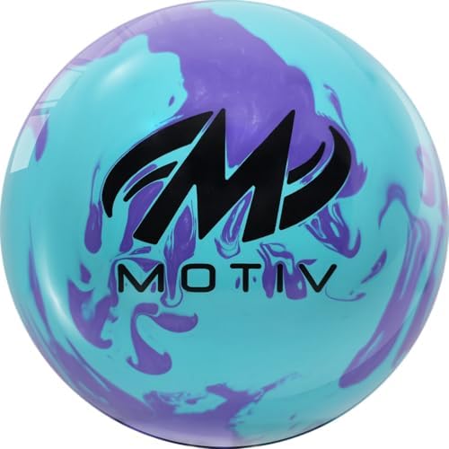 MOTIV Max Thrill Hybrid Bowling Ball for Beginners | Huge Value and Performance | Sky Blue Solid with Purple Pearl, 12 p