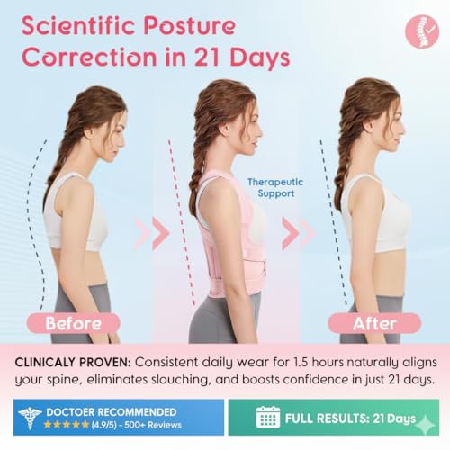 Posture Corrector for Men and Women - Dual-Zone Elastic Design with Adjustable Straps Posture Corrector for Men and Wo