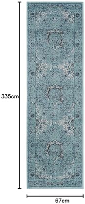 SAFAVIEH Evoke Collection Area Rug - Grey & Gold, Shabby Chic Oriental Medallion Design, Non-Shedding & Easy Care, Perfe - Image 100