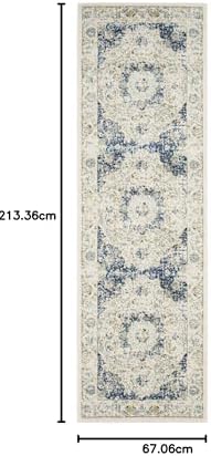 SAFAVIEH Evoke Collection Area Rug - Grey & Gold, Shabby Chic Oriental Medallion Design, Non-Shedding & Easy Care, Perfe - Image 98