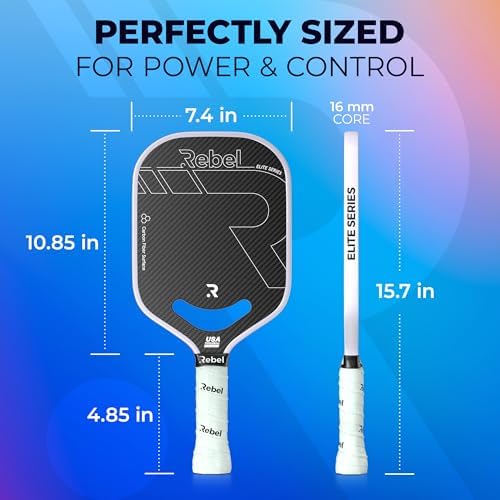 Professional Carbon Fiber Pickleball Paddle for Maximum Control and Power | USAPA Approved 16mm Polymer Core Carbon Fib