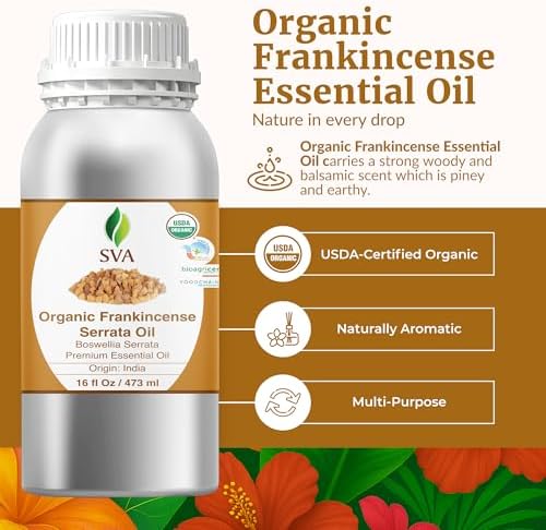 SVA Organic Frankincense Essential Oil – 100% Natural Boswellia Serrata Oil for Aromatherapy and Skin Care
SVA Organic F - Image 2