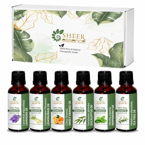 Essential Oils Set - 6 x 15ml Top 6 Scents for Aromatherapy & Gifts