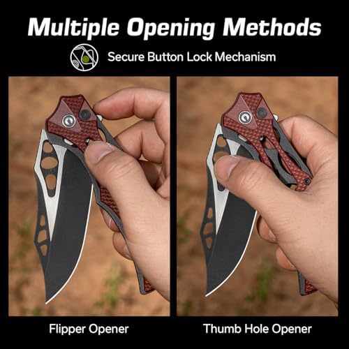 CIVIVI Men's Biophase Flipper Tactical Pocket Knife, Lightweight for Camping and Hunting, C23083C-2 (OD Green)