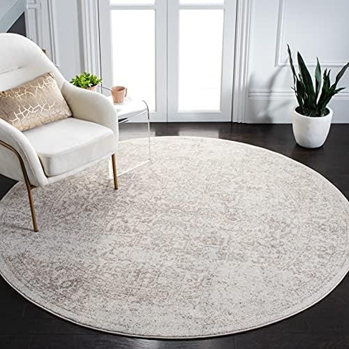SAFAVIEH Evoke Collection Area Rug - Grey & Gold, Shabby Chic Oriental Medallion Design, Non-Shedding & Easy Care, Perfe - Image 210