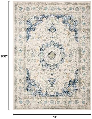 SAFAVIEH Evoke Collection Area Rug - Grey & Gold, Shabby Chic Oriental Medallion Design, Non-Shedding & Easy Care, Perfe - Image 189
