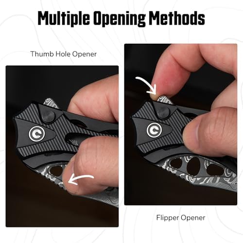 CIVIVI Men's Biophase Flipper Tactical Pocket Knife, Lightweight for Camping and Hunting, C23083C-2 (OD Green)