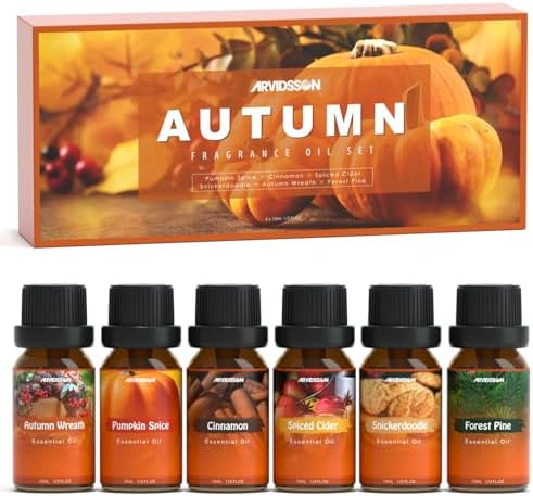 ARVIDSSON Autumn Spice Essential Oil Set - Cinnamon, Pumpkin Pie, Harvest Spice | Perfect for Diffusing in Your Home th