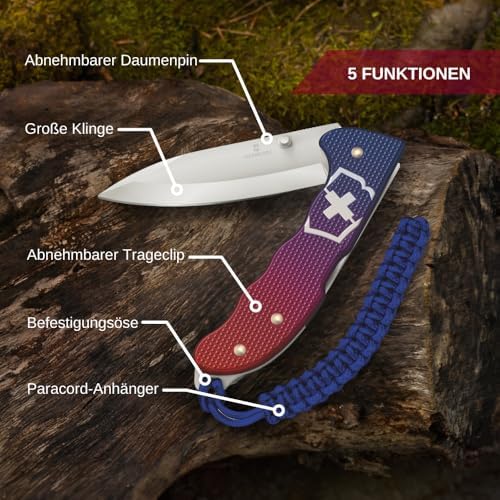Victorinox Evoke Swiss Army Knife: Foldable Blade, Thumb Stud & Lockback Mechanism for Outdoor Enthusiasts