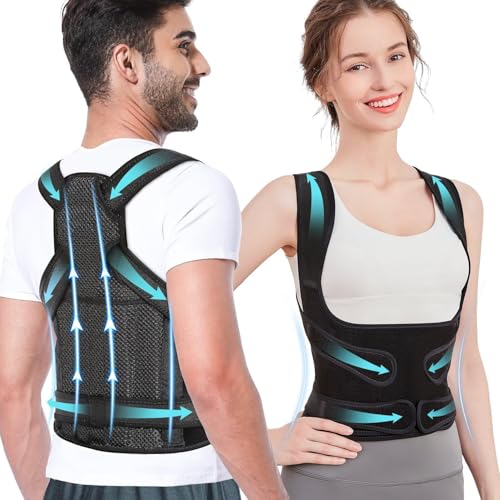 Adjustable Upper Back Brace Posture Corrector for Men & Women | Comfortable Shoulder & Thoracic Support Brace for Postu
