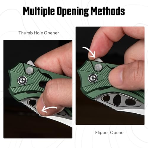 CIVIVI Men's Biophase Flipper Tactical Pocket Knife, Lightweight for Camping and Hunting, C23083C-2 (OD Green)