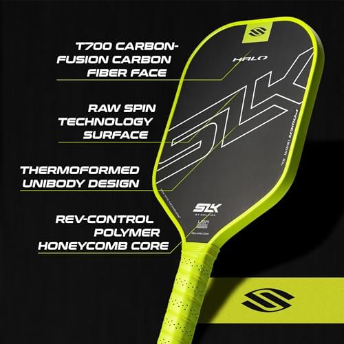 Selkirk Sport SLK Halo Raw Carbon Fiber Pickleball Paddle for Advanced Players | USA Designed | T700, 18k Ultraweave, A