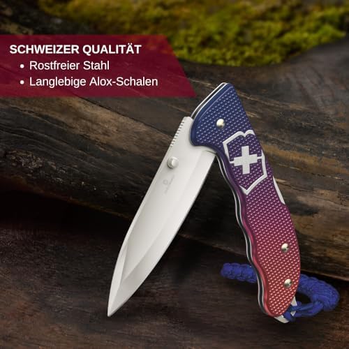 Victorinox Evoke Swiss Army Knife: Foldable Blade, Thumb Stud & Lockback Mechanism for Outdoor Enthusiasts