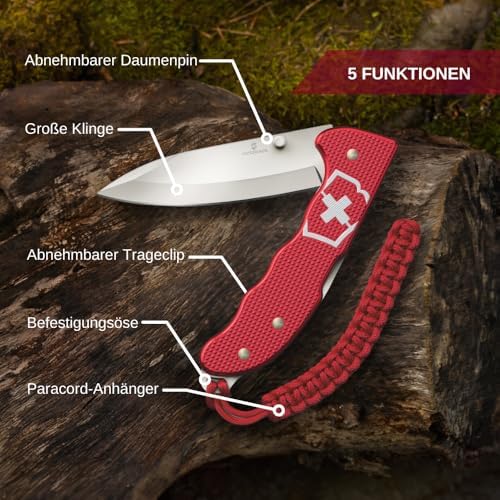 Victorinox Evoke Swiss Army Knife: Foldable Blade, Thumb Stud & Lockback Mechanism for Outdoor Enthusiasts