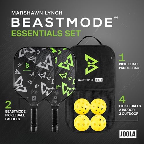 JOOLA Beastmode Marshawn Lynch Pickleball Paddle Set for Enthusiasts - Perfect for Practice and Competition | JOOLA Bea