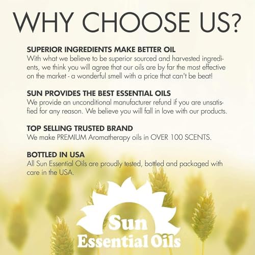 Sun Essential Oils - 4 oz Frankincense Essential Oil with Dropper for Diffuser and Aromatherapy Massage Sun Essential