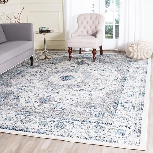 SAFAVIEH Evoke Collection Area Rug - Grey & Gold, Shabby Chic Oriental Medallion Design, Non-Shedding & Easy Care, Perfe - Image 151