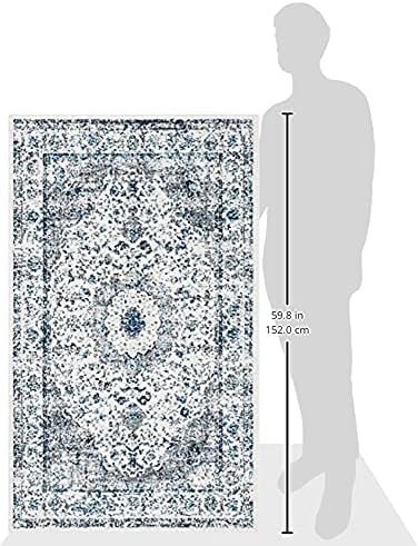 SAFAVIEH Evoke Collection Area Rug - Grey & Gold, Shabby Chic Oriental Medallion Design, Non-Shedding & Easy Care, Perfe - Image 110