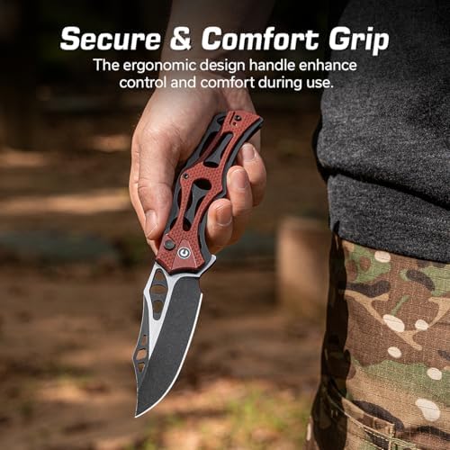 CIVIVI Men's Biophase Flipper Tactical Pocket Knife, Lightweight for Camping and Hunting, C23083C-2 (OD Green)